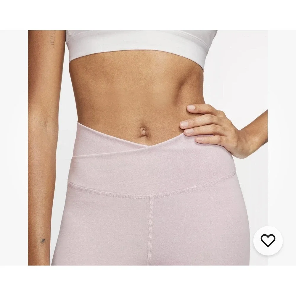 Nike Womens Yoga Wrap High‎ Waist Leggings Barely Rose XXL 2X #0519